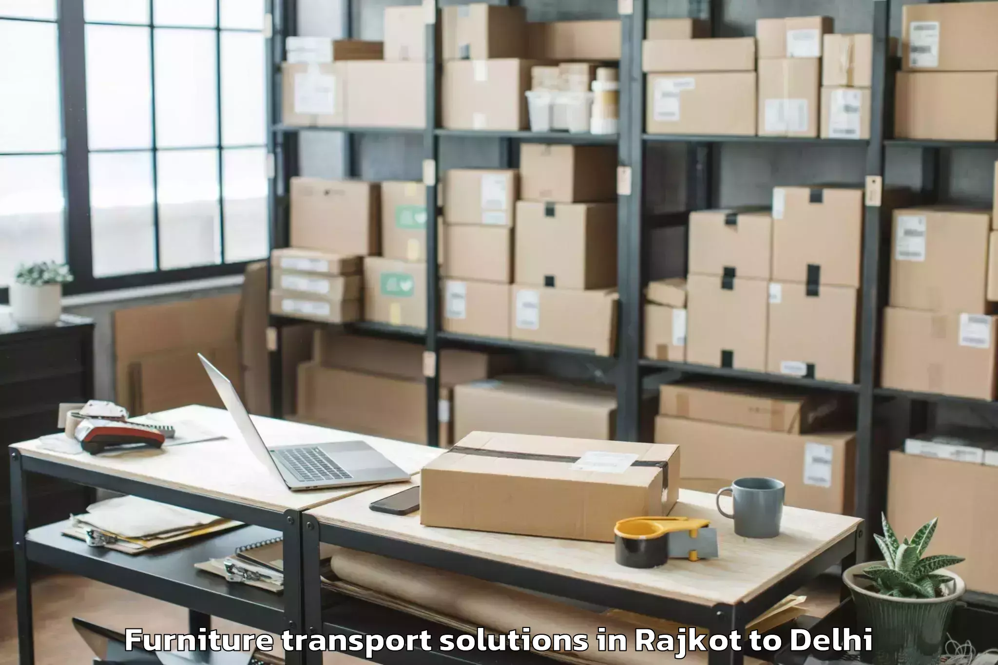 Reliable Rajkot to Sansad Marg Furniture Transport Solutions